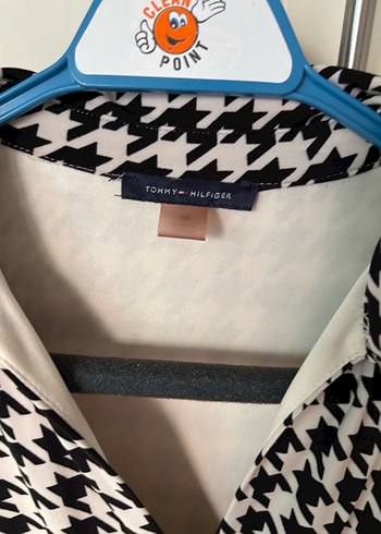 40 Beden gri Renk Tommy Hilfiger V Yakalı Uzun Kollu Kadın Elbise