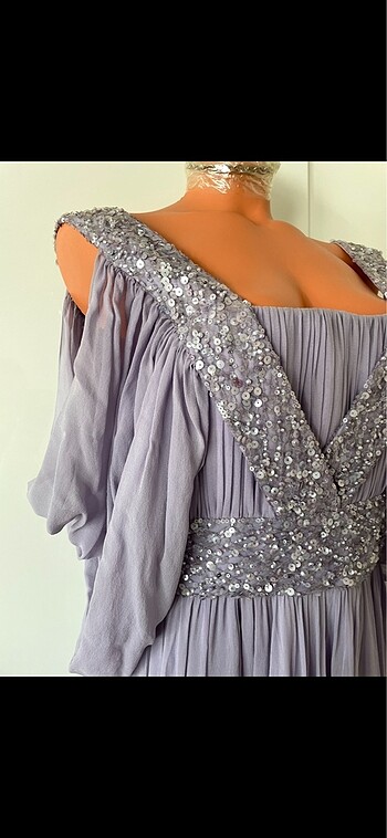 40 Beden Elie Saab Lila İpek Elbise 40-42 Yeni Etiketli