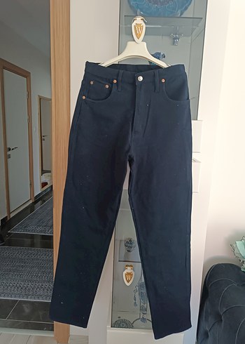Regular Fit Siyah Midi Kot Pantolon