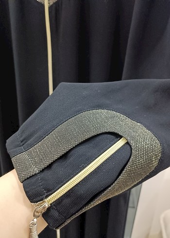 Siyah Nakışlı Uzun Kadın Elbisesi - Görsel 5