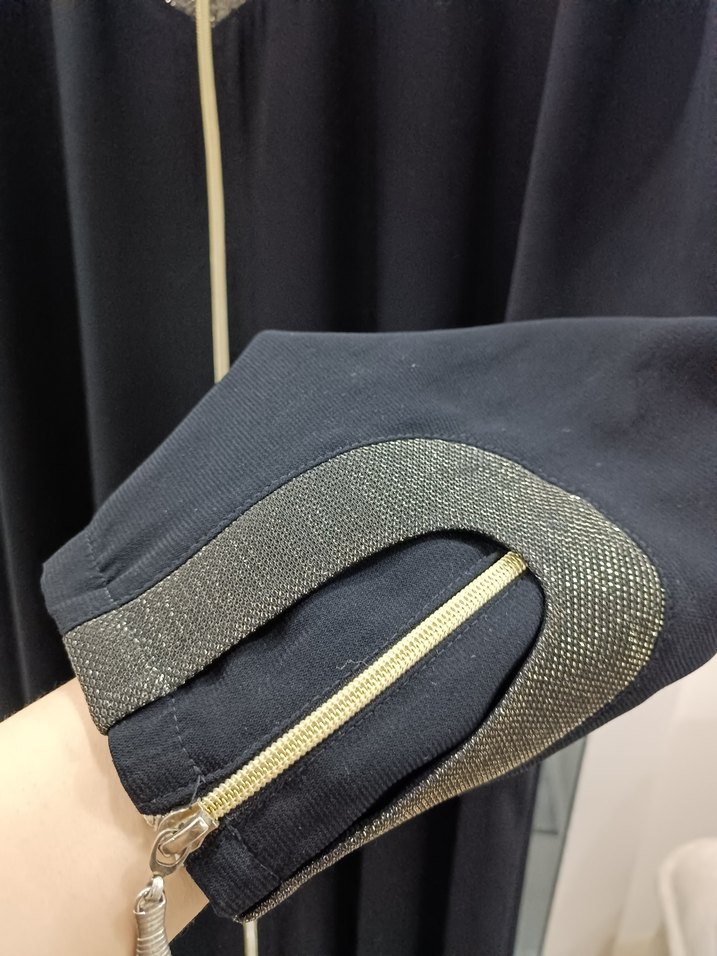 Siyah Nakışlı Uzun Kadın Elbisesi - Görsel 5