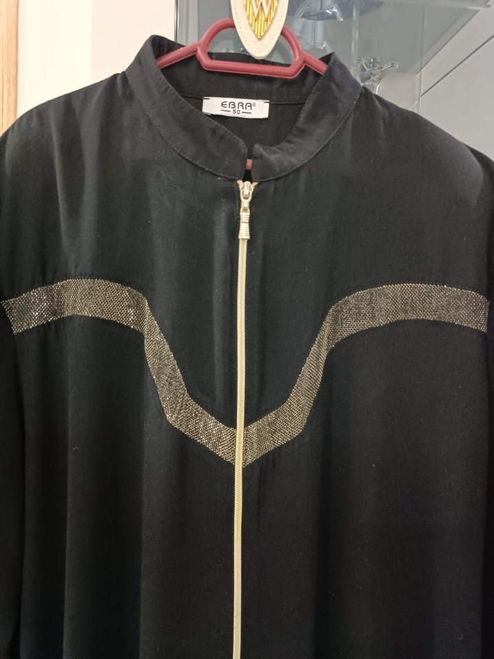 Siyah Nakışlı Uzun Kadın Elbisesi - Görsel 2