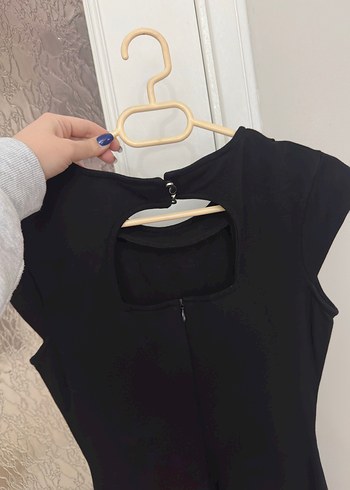 Adl Klasik Siyah Midi Elbise - Görsel 3