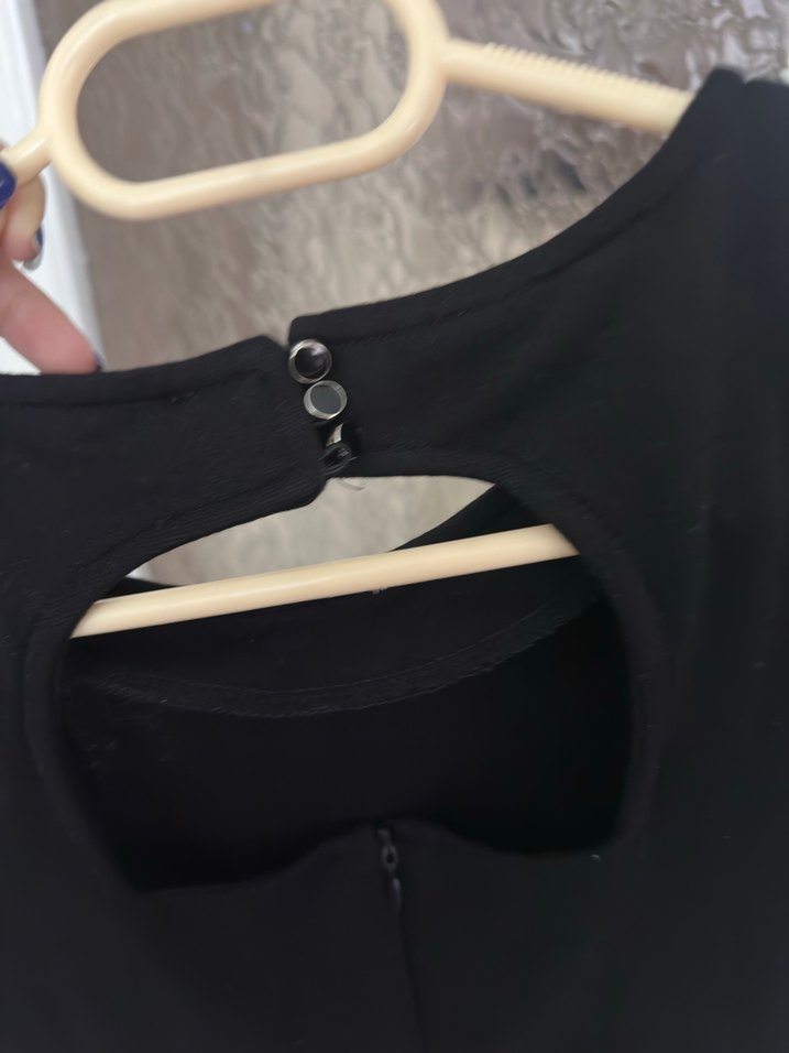 Adl Klasik Siyah Midi Elbise - Görsel 4