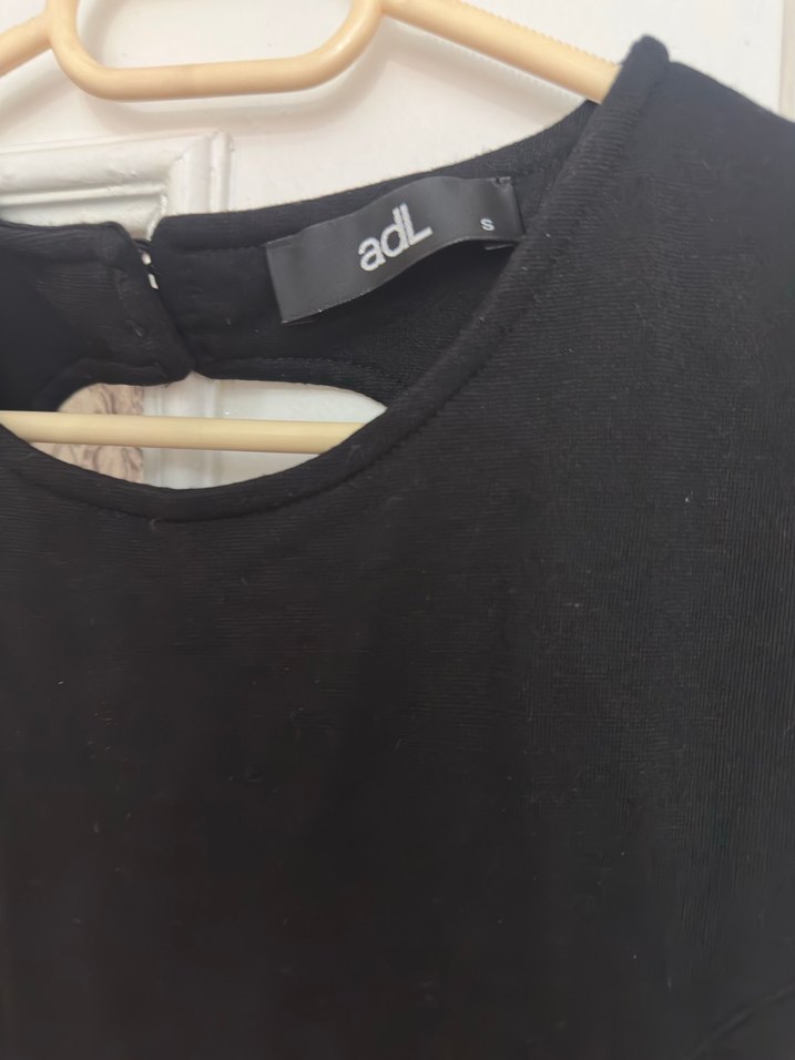 Adl Klasik Siyah Midi Elbise - Görsel 2