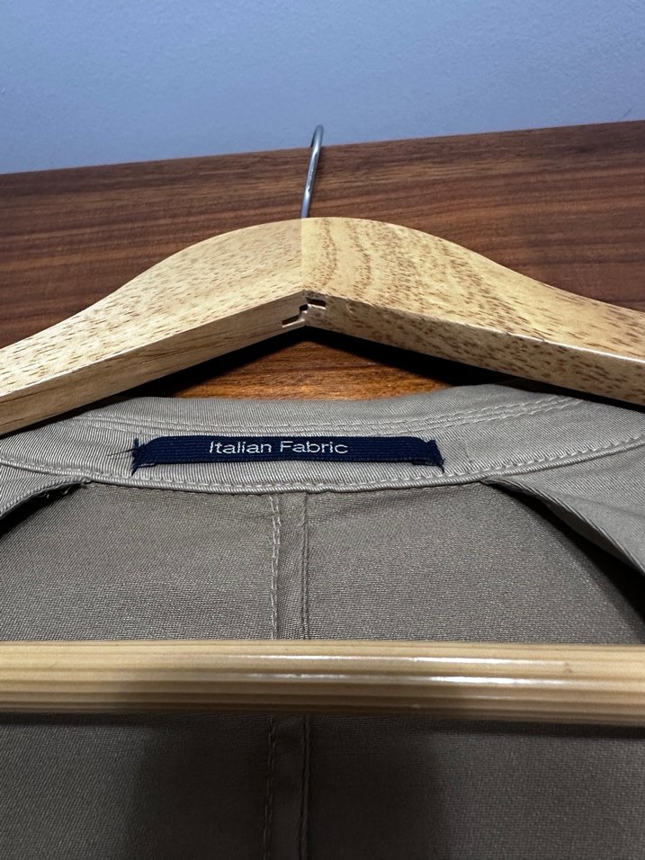 Düğmeli Bej Keten Erkek Ceket - Görsel 3