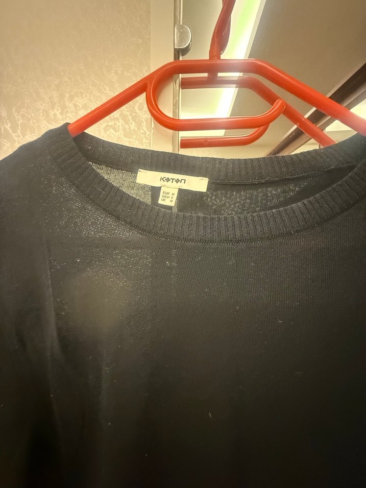 Siyah Kadın Bisiklet Yaka Triko Kazak - Görsel 2