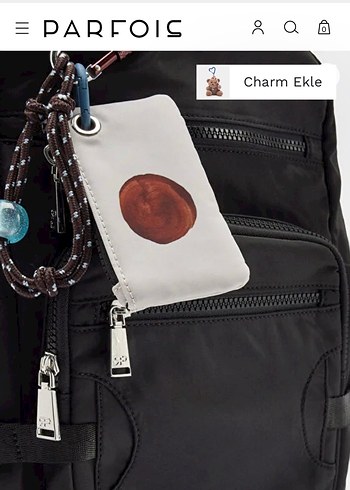 Parfois Charm'li Siyah Sırt Çantası - Görsel 3