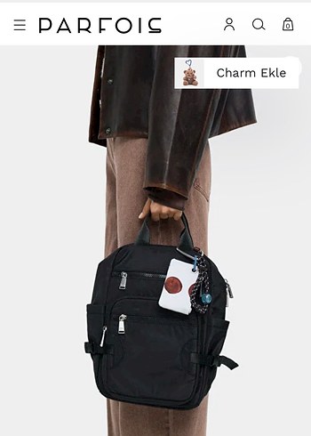 Parfois Charm'li Siyah Sırt Çantası - Görsel 2