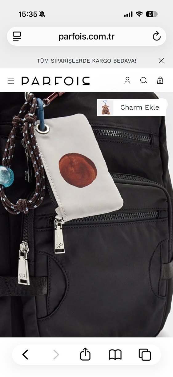 Parfois Charm'li Siyah  Sırt Çantası - Görsel 3