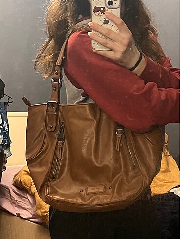 Beden Nine West kahverengi deri çanta