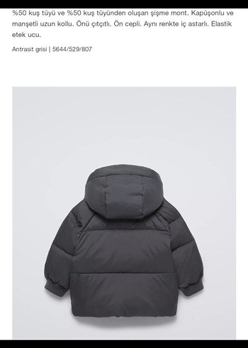 #Zara baby kuştüyü şişme mont - Görsel 3