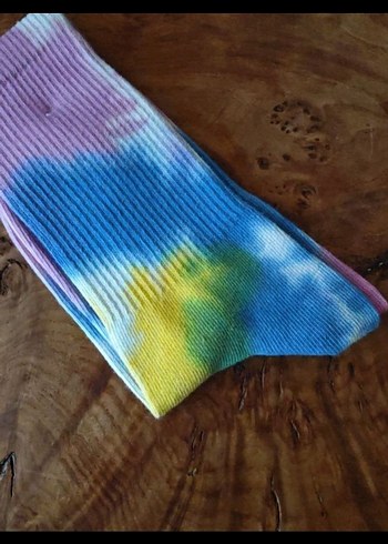 Erkek Pastel Renkli Tie-Dye Soket Çorap - Görsel 4