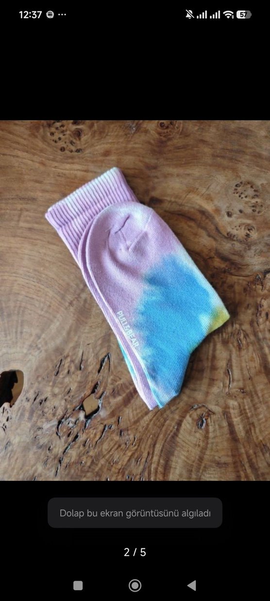 Erkek Pastel Renkli Tie-Dye Soket Çorap - Görsel 3