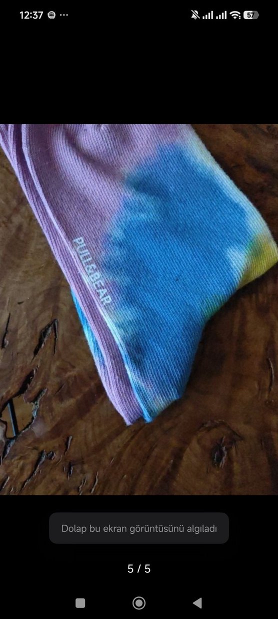 Erkek Pastel Renkli Tie-Dye Soket Çorap - Görsel 5