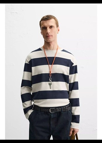l Beden çeşitli Renk #Zara çizgili uzun kollu tshirt