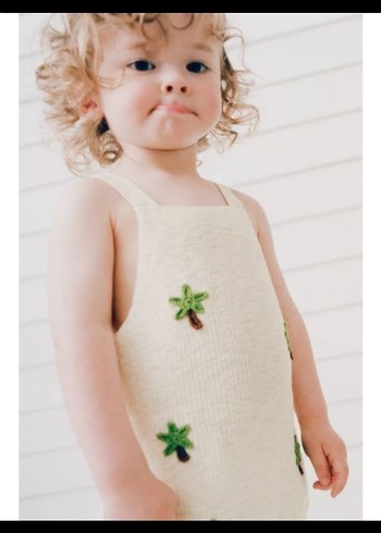 #Zara palmiye işlemeli örgü tulum,3-6ay