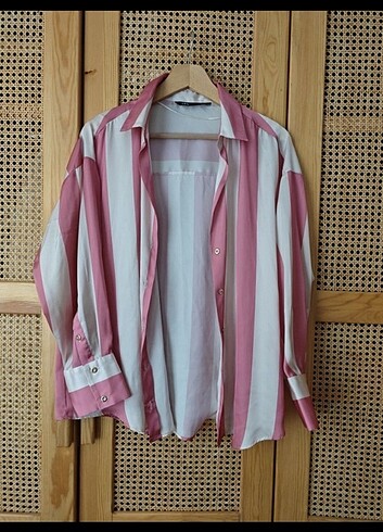 l Beden çeşitli Renk #Zara çizgili saten şık gömlek