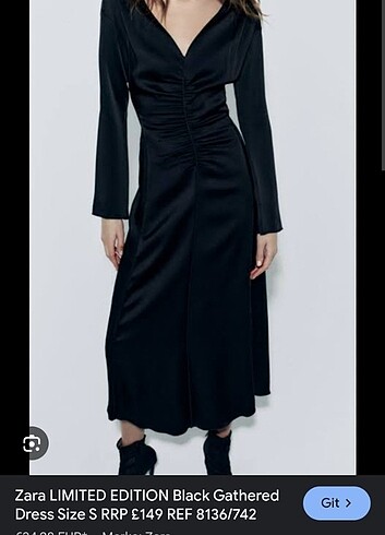 s Beden siyah Renk #Zara saten şık elbise