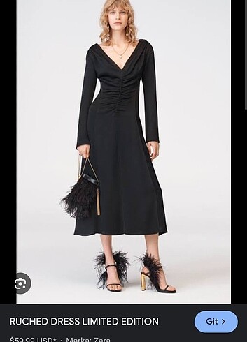 #Zara saten şık elbise