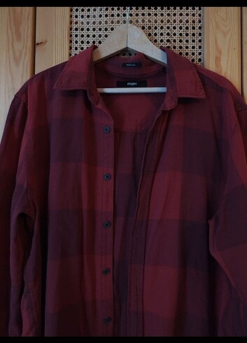 xl Beden bordo Renk #Mavi kareli oduncu gömlek