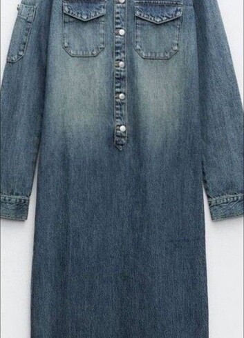 s Beden lacivert Renk #Zara trf uzun denim elbise