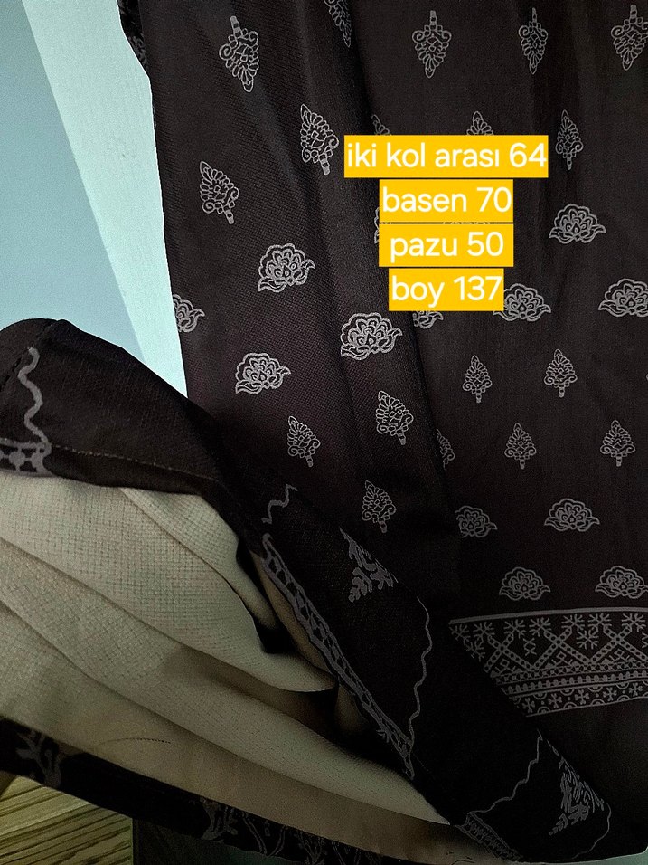Bohem Tarz Uzun Kahverengi Desenli Elbise - Görsel 4