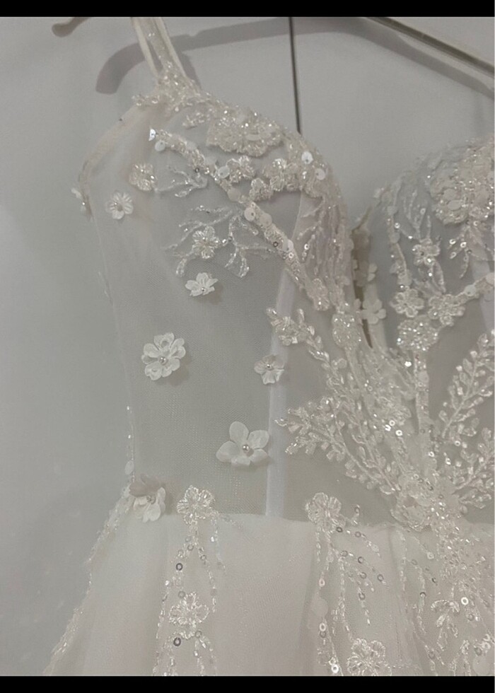 Askılı Çiçekli Helen Gelinlik - Görsel 3