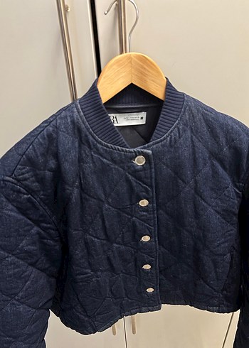 Düğmeli Kapitone Zara Denim Ceket - Görsel 4