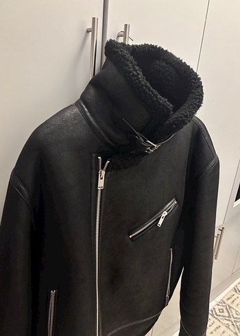 Zara Kürklü Siyah Erkek Ceket - Görsel 4