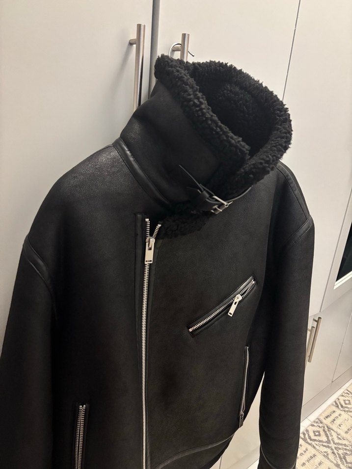 Zara Kürklü Siyah Erkek Ceket - Görsel 4