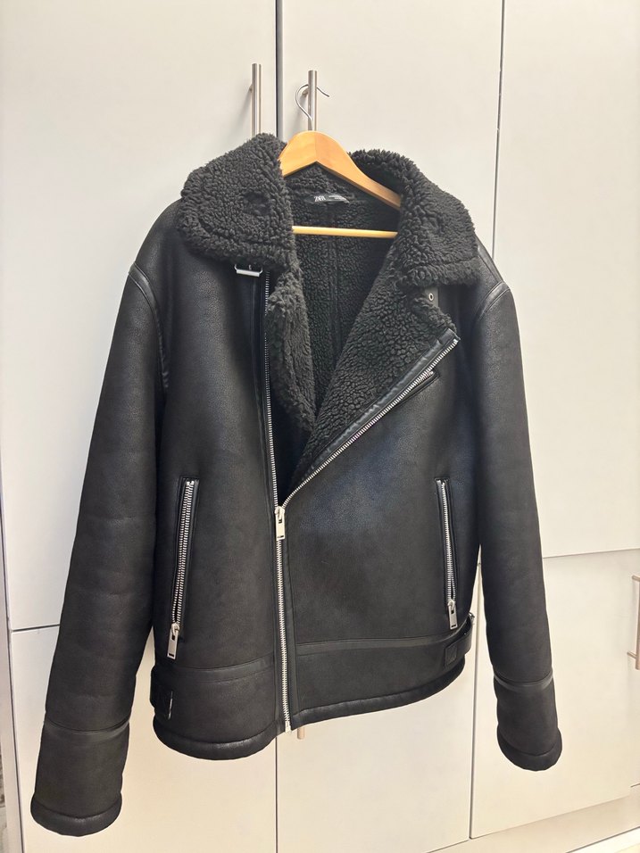 Zara Kürklü Siyah Erkek Ceket - Görsel 2