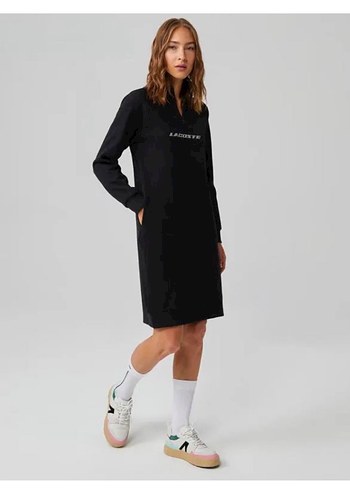 Lacoste Siyah Uzun Kollu Sweatshirt Elbise - Görsel 3