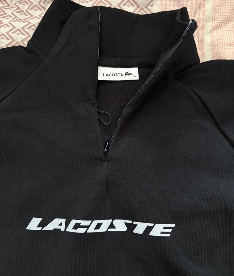 Lacoste Siyah Uzun Kollu Sweatshirt Elbise - Görsel 4