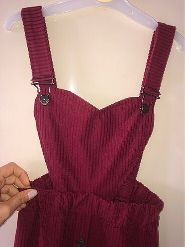 8 Yaş Beden bordo Renk Kalplı, salopet etek, elbise,