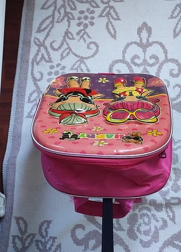  Beden pembe Renk Kız çocuk okul çantası çekçekli