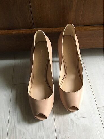 40 Beden ten rengi Renk Nine West Nude Burnu Açık Platform Topuklu