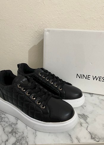 NİNE WEST Ayakkabı Siyah Kareli Kadın Platform Sneaker