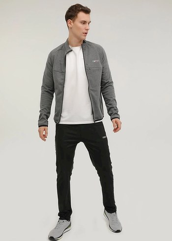 Lumberjack LUMBERJACK Gri Fermuarlı Erkek Sweatshirt