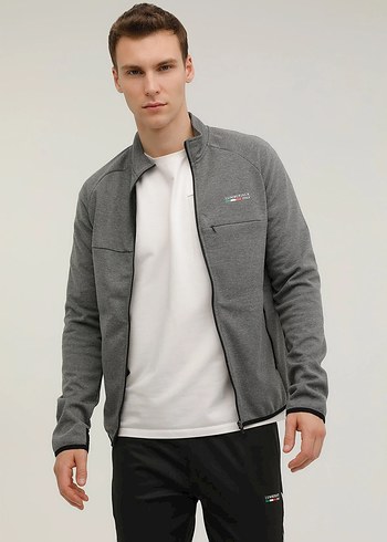 LUMBERJACK Gri Fermuarlı Erkek Sweatshirt