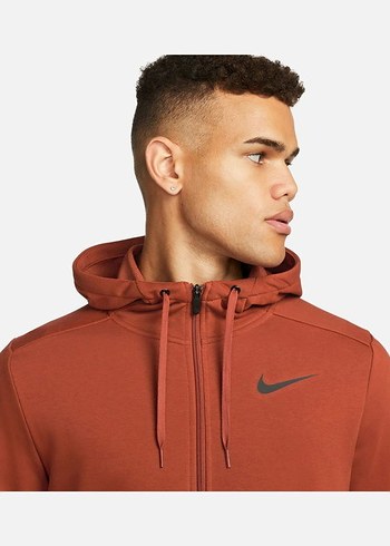 s Beden NİKE Erkek Koyu Kahverengi Fermuarlı Sweatshirt