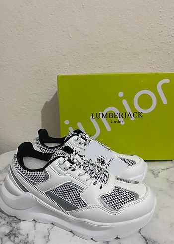 LUMBERJACK Beyaz Gri Bağcıklı Spor Ayakkabı - Görsel 2