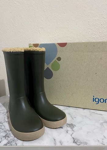 İgor Erkek Çocuk Kürklü Haki Çizme - Görsel 2