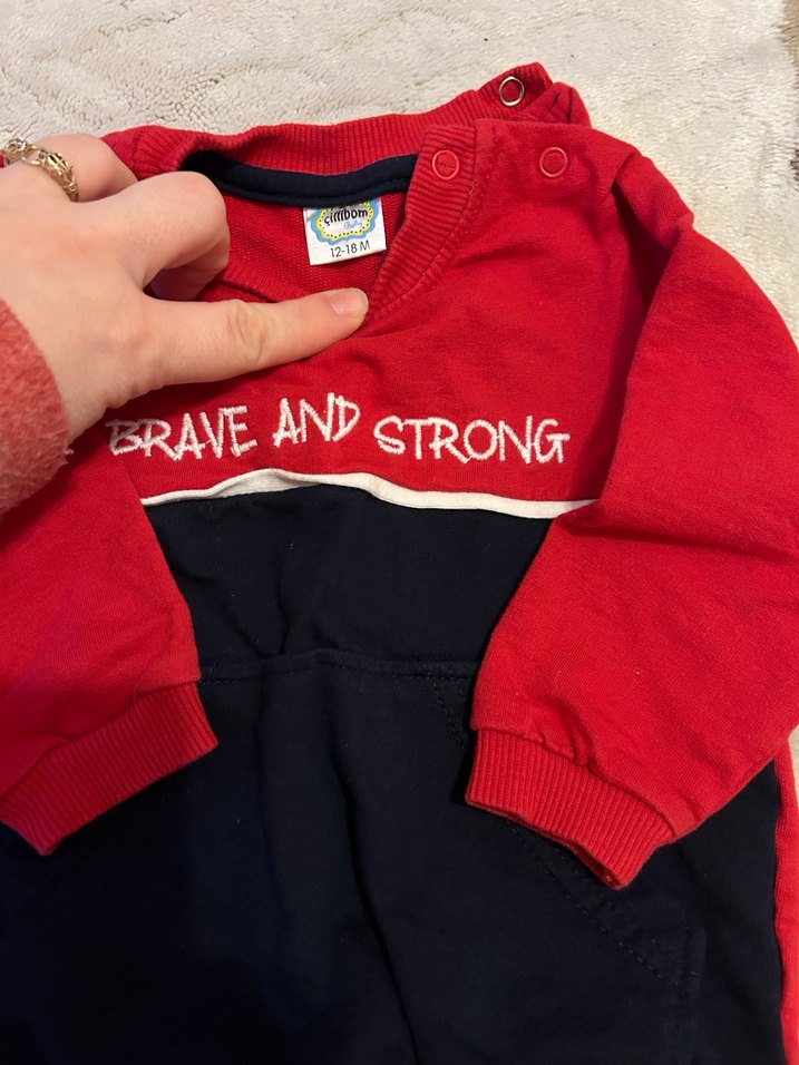 Kırmızı lacivert Bebek Erkek Eşofman Takımı - Görsel 2