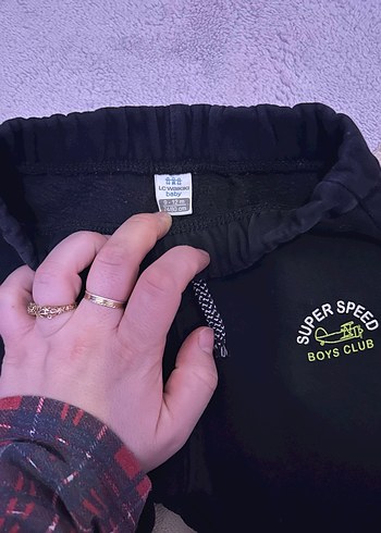 Bordo Çizgili Kapüşonlu Bebek Takımı - Görsel 3