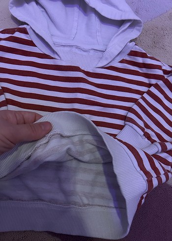 Kapüşonlu Çizgili Erkek Çocuk Sweatshirt - Görsel 2