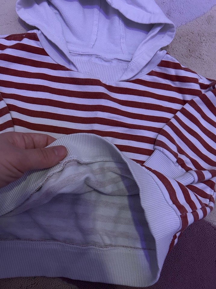 Kapüşonlu Çizgili Erkek Çocuk Sweatshirt - Görsel 2