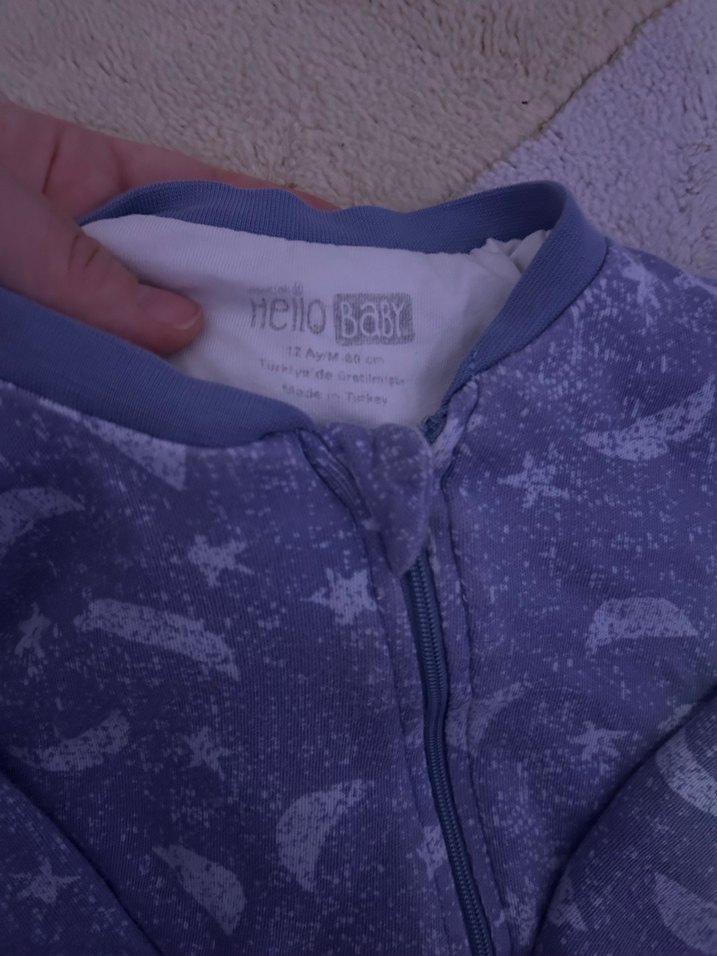 Mavi Erkek Bebek Örgü Tulum - Görsel 2