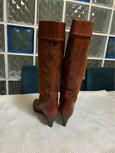 36 Beden kahverengi Renk #Vakko #Çizme #Deri #Süet #Kahverengi #Vintage