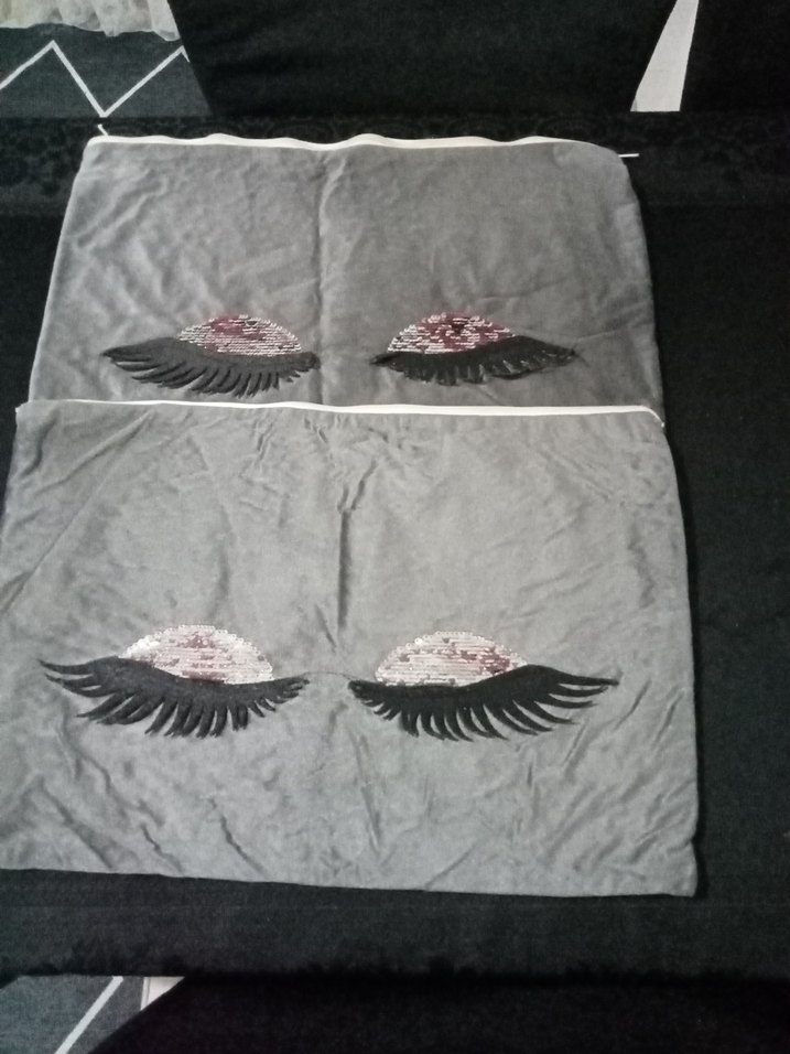 kirpikli yastık kılıfı - Görsel 3